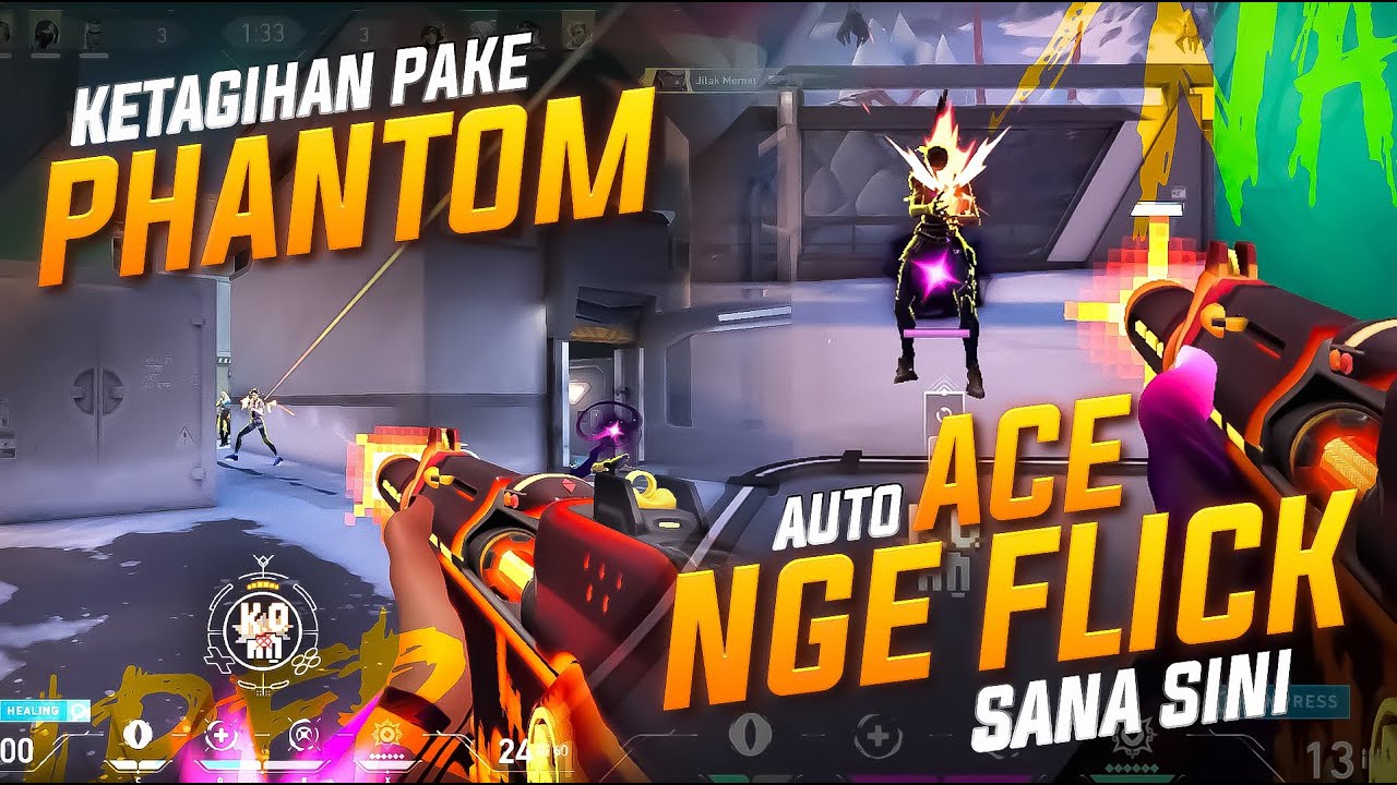 KETAGIHAN PAKE PHANTOM LANGSUNG FLICK SANA SINI & ACE !! #valorant