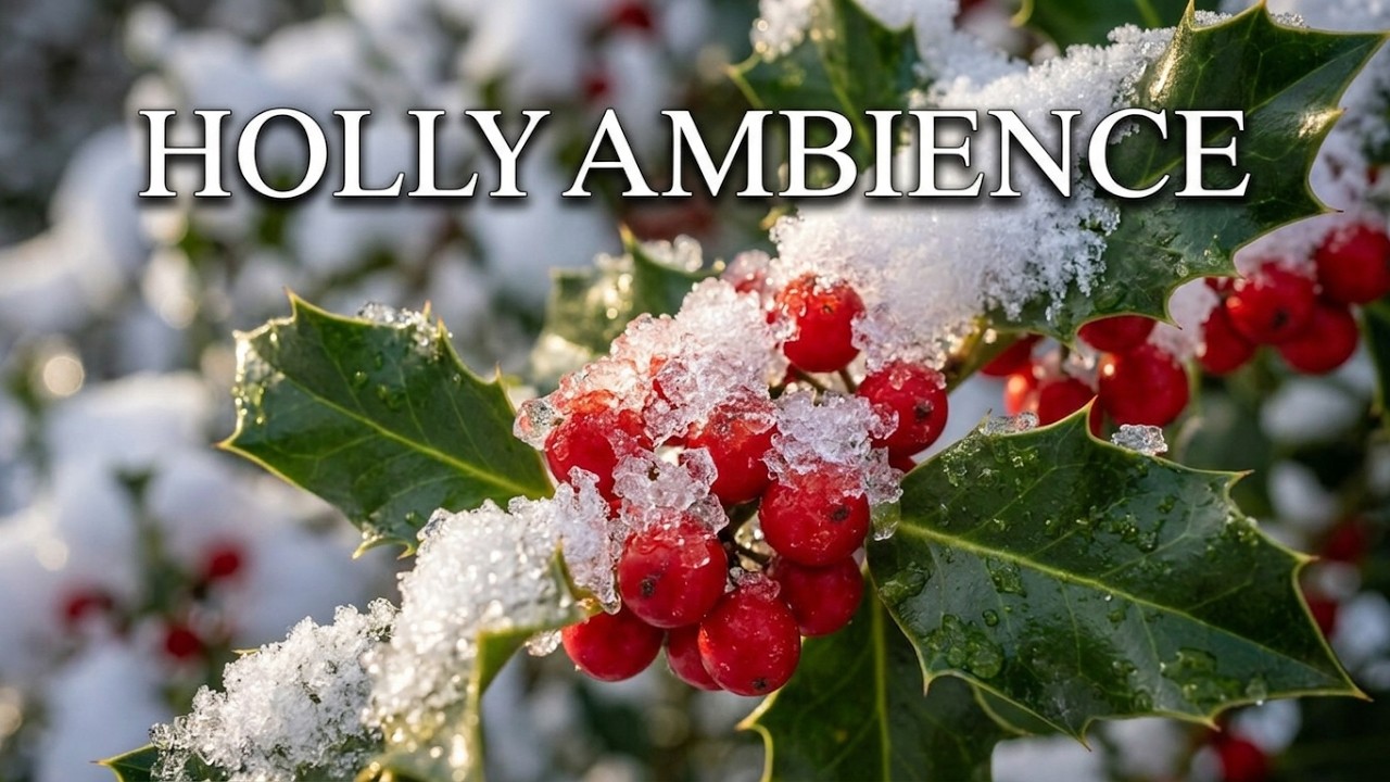 Holly in Snow Ambiance ##background #chill #vibe #winterscene #scenicbackground #nature