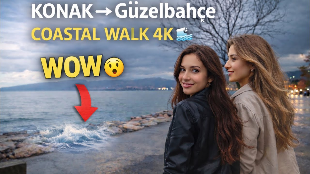 Konak → Güzelbahçe 🇹🇷 Izmir Coastal Walk 4K 🌊