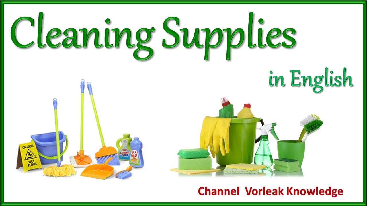 Learning about Cleaning Supplies in English | Cleaning supplies vocabulary