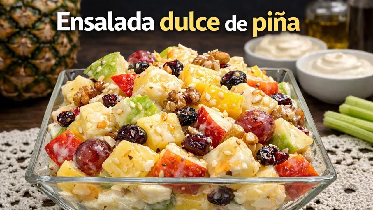 🍍✨ Ensalada Dulce de Piña Cremosa
