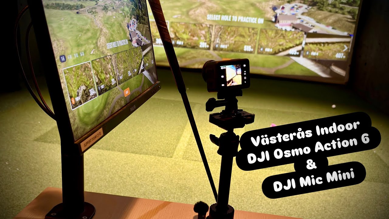 Indoor golf Västerås test med DJI Osmo action 6 & mic mini - 2025