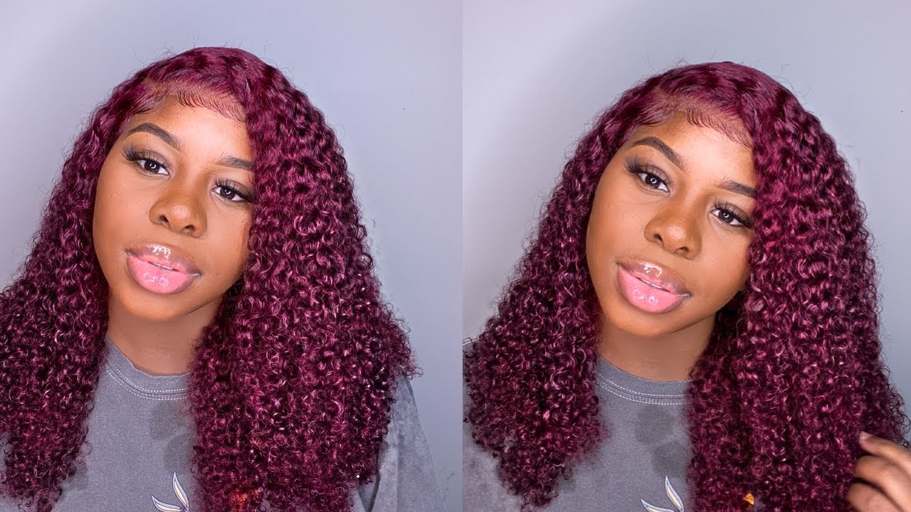 Glueless Install & Style 99J Curly Lace Front Wig ft. SuperNova Hair