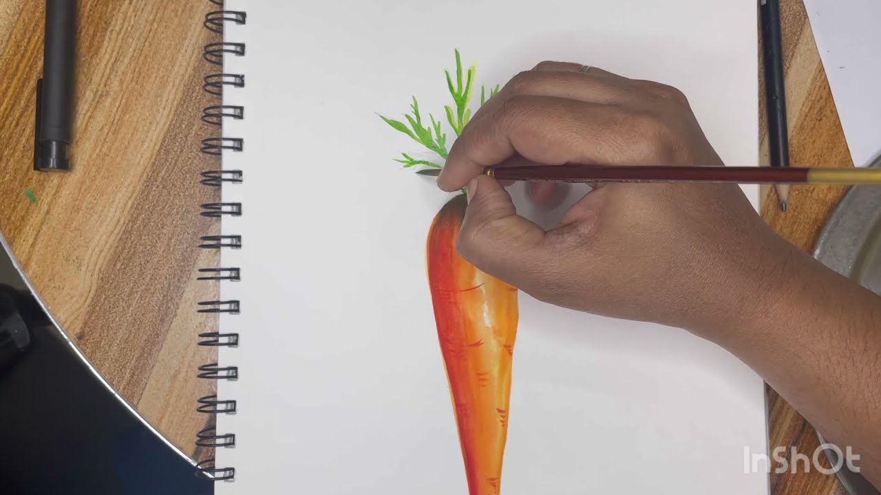 Carrot painting || carrot drawing || how to paint carrot ||water colour drawing.