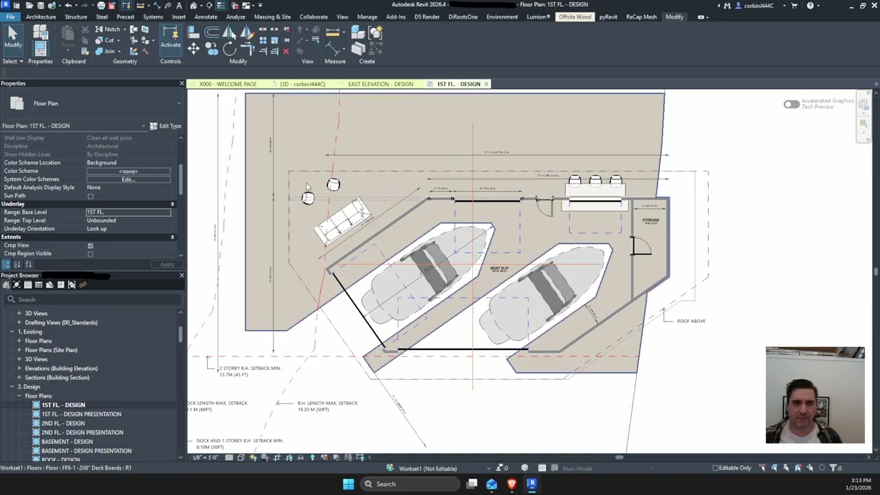Как автоматизировать пунктирные линии нависания в Revit с помощью подложки и переопределения линий.