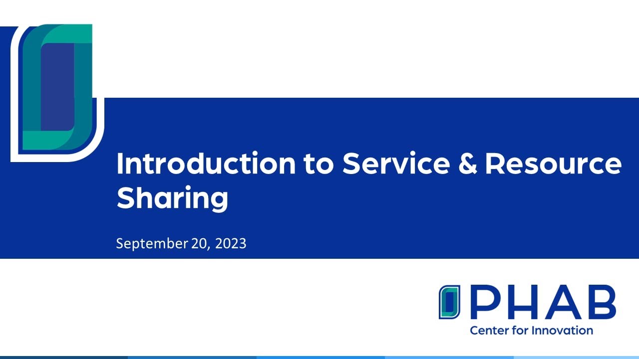 PHIG Webinar: Introduction to Service & Resource Sharing
