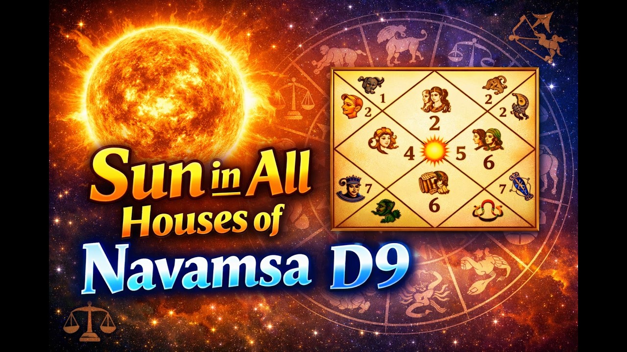 SUN in NAVAMSA D9 all houses hindi Vedic astrology नवांश सभी घरों में सूर्य