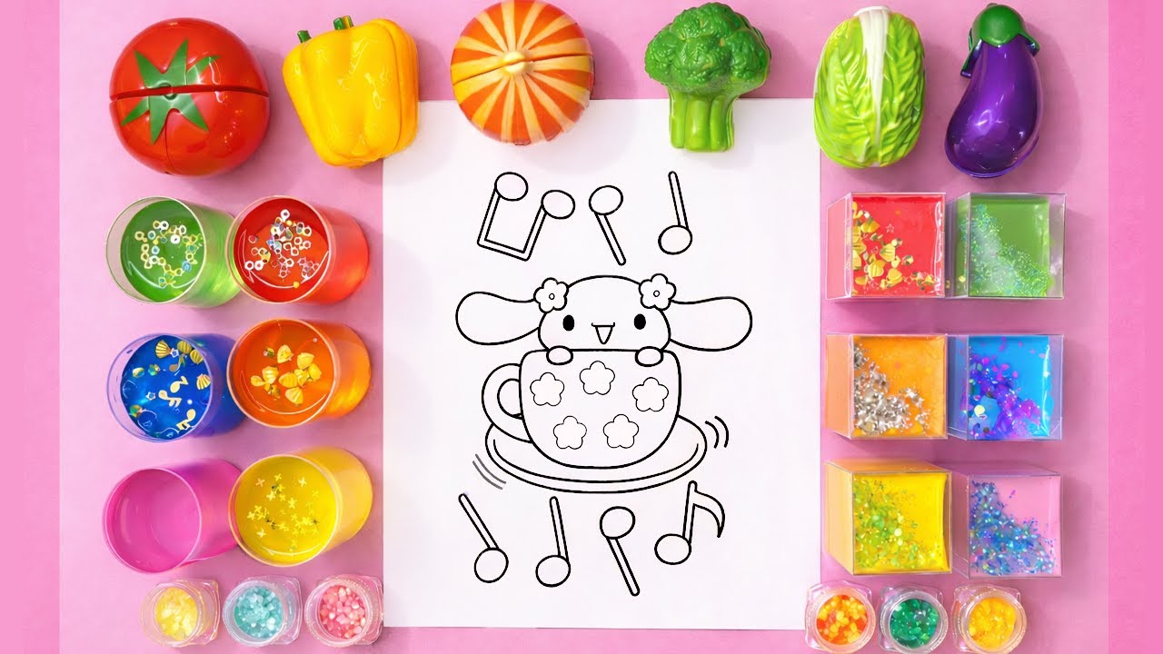 Tôi đã dành 10 phút để tô màu Cinnamoroll bằng slime và đây là kết quả...