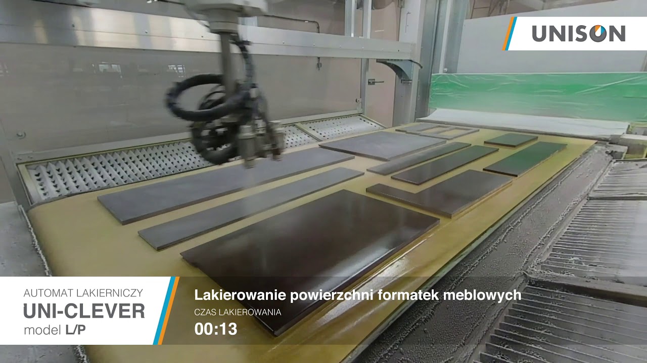 Linia lakiernicza UNISON do lakierowania frontów i elementów meblowych (UNI-CLEVER LP i SUSZARNIA)