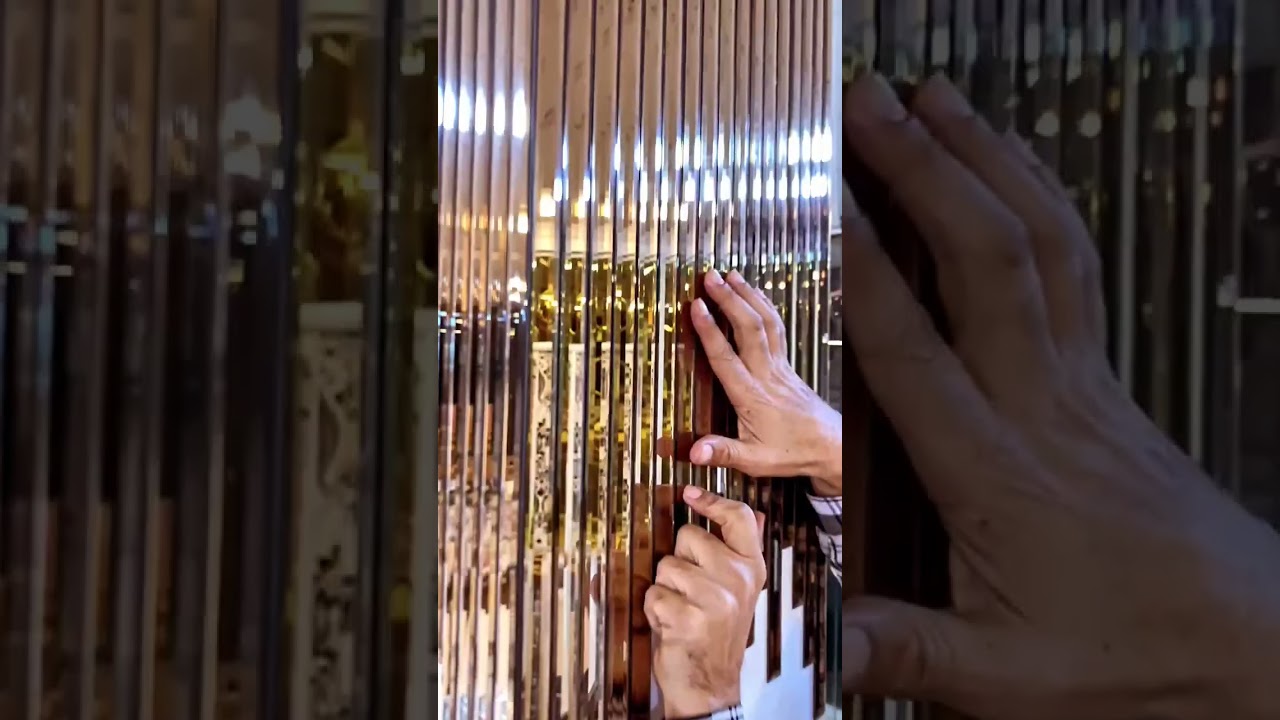 Golden strip making wall decor #shorts #desigamer #decor #decoration #vitrifiedtiles #viral #youtube