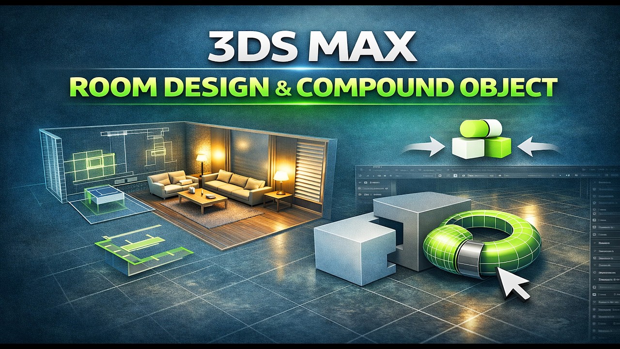 3DS MAX ROOM DESIGN AND COMPUND OBJECT