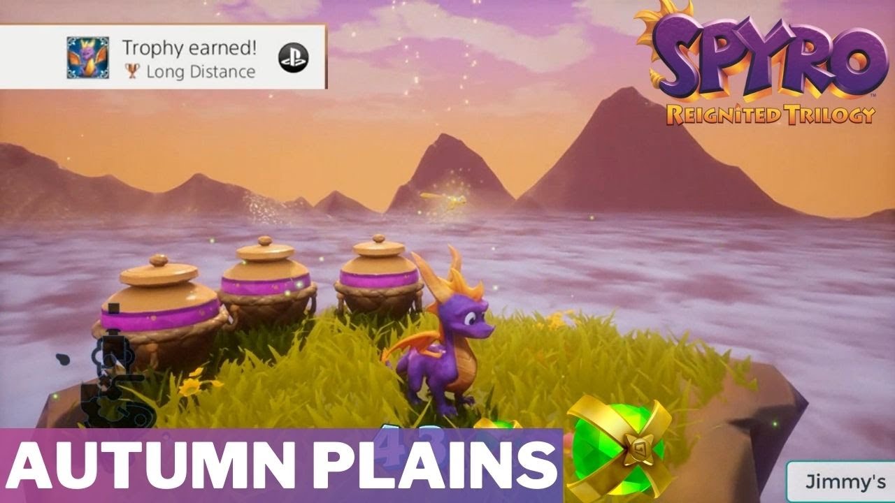 Spyro 2 - Long Distance Trophy + 2 Hidden Orbs [Autumn Plains]