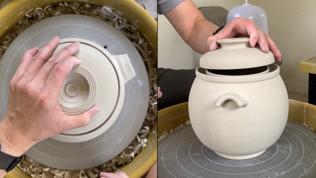 441. Trimming/ Fitting a Kimchi/Pickle Fermentation Crock/Jar with Hsin-Chuen Lin 林新春 泡菜醃漬罐修坯示範