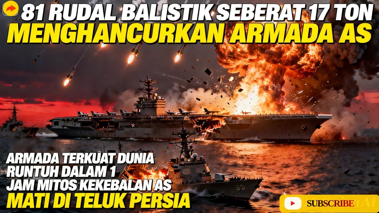NERAKA TURUN DI TELUK PERSIA❗️81 RUDAL BALISTIK SEBERAT 17 TON IRAN RATAKAN ARMADA AMERIKA ‼️