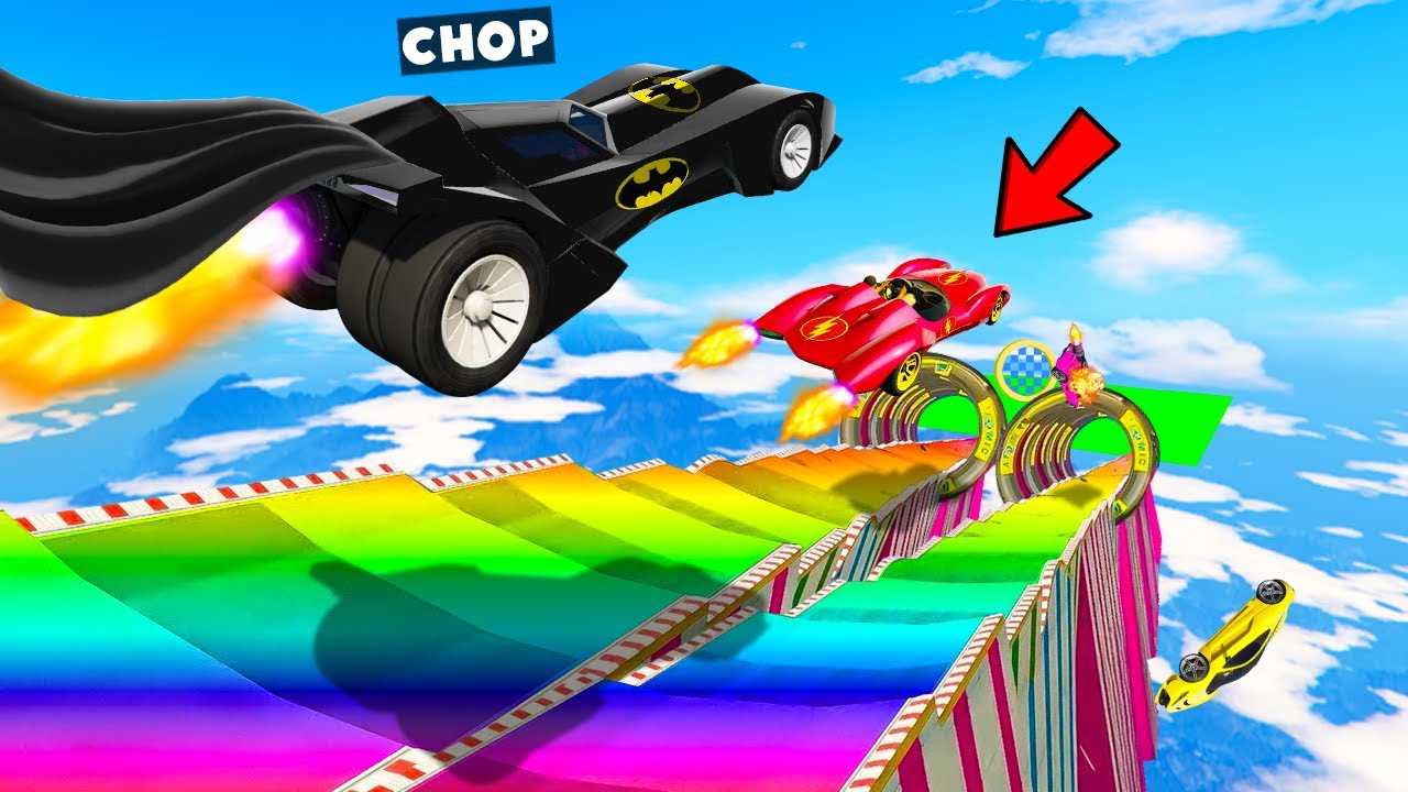 GTA 5 MEGA RAMP CHALLENGE CHOP TRIED RACING SUPERCARS