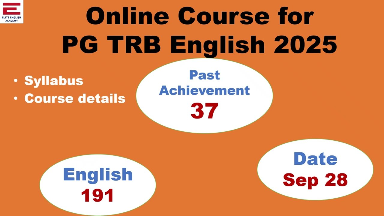 Online Course for PGTRB English 2025
