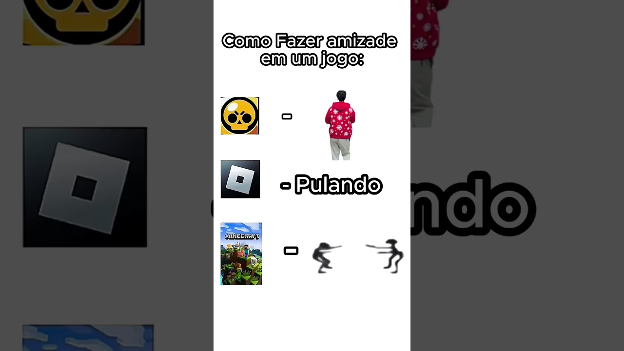 Como fazer amizade em diferentes jogo: #roblox #minecraft #brawlstars #memes #jogos #jogos #editmeme