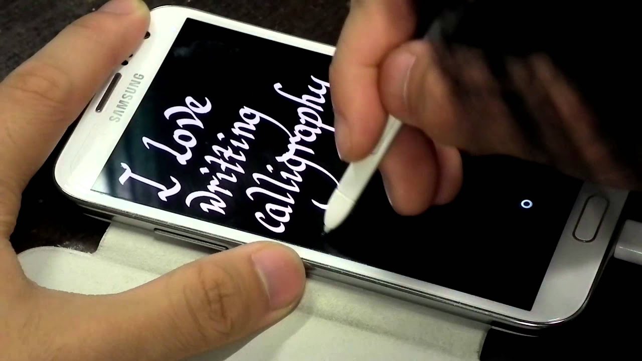 Calligraphy Writing on Samsung Galaxy Note 2 S-Pen