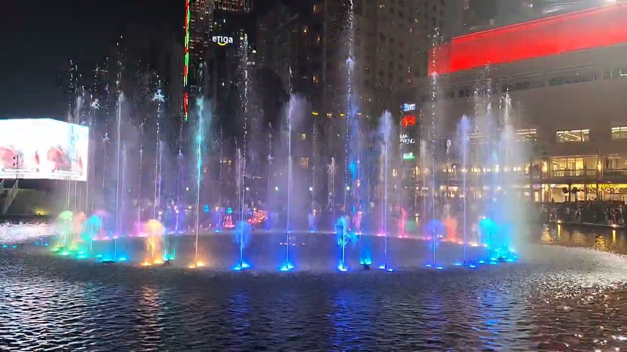 Kuala Lumpur next to Petronis Towers, water fountain.