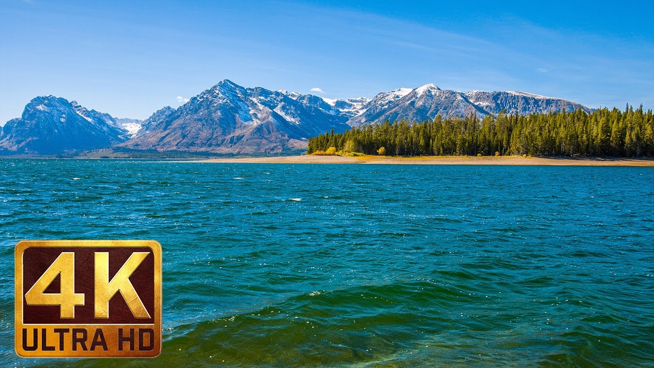 Jackson Lake 2 Hours Relaxation Video in 4K with Nature Sounds | Grand Teton National Park - Part 1