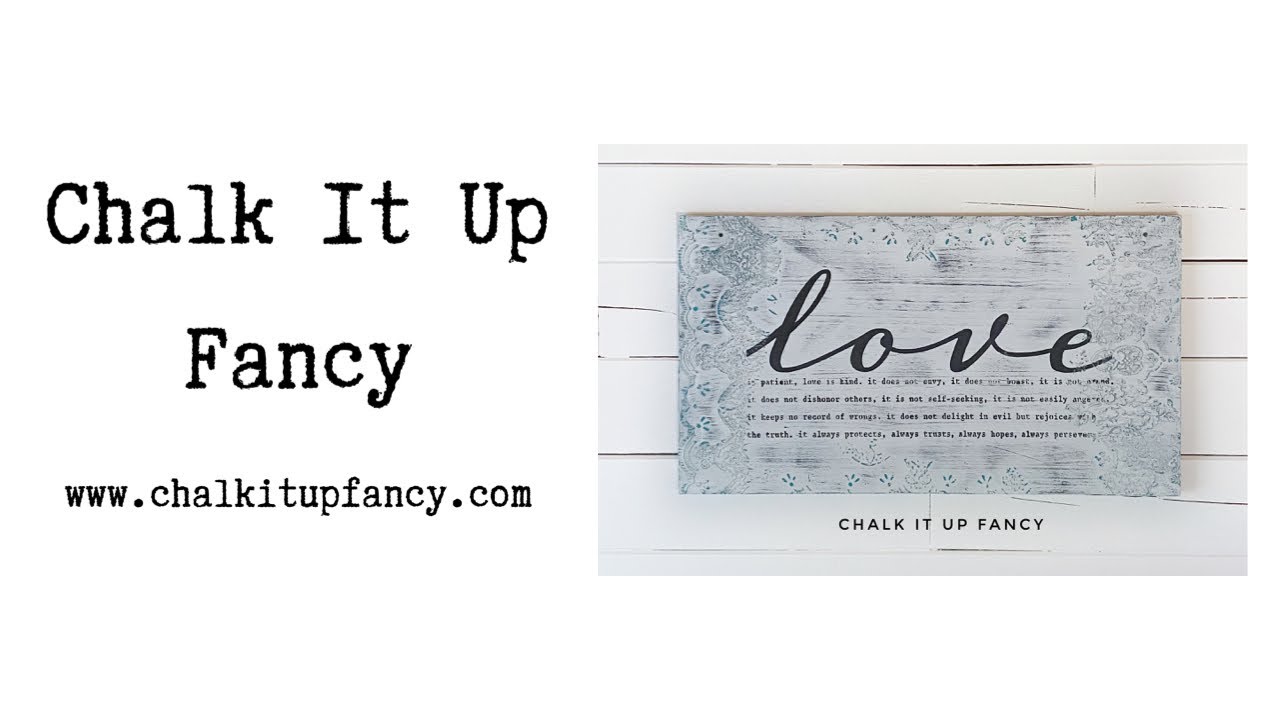 DIY Textured Love Wall Sign using Salt Wash