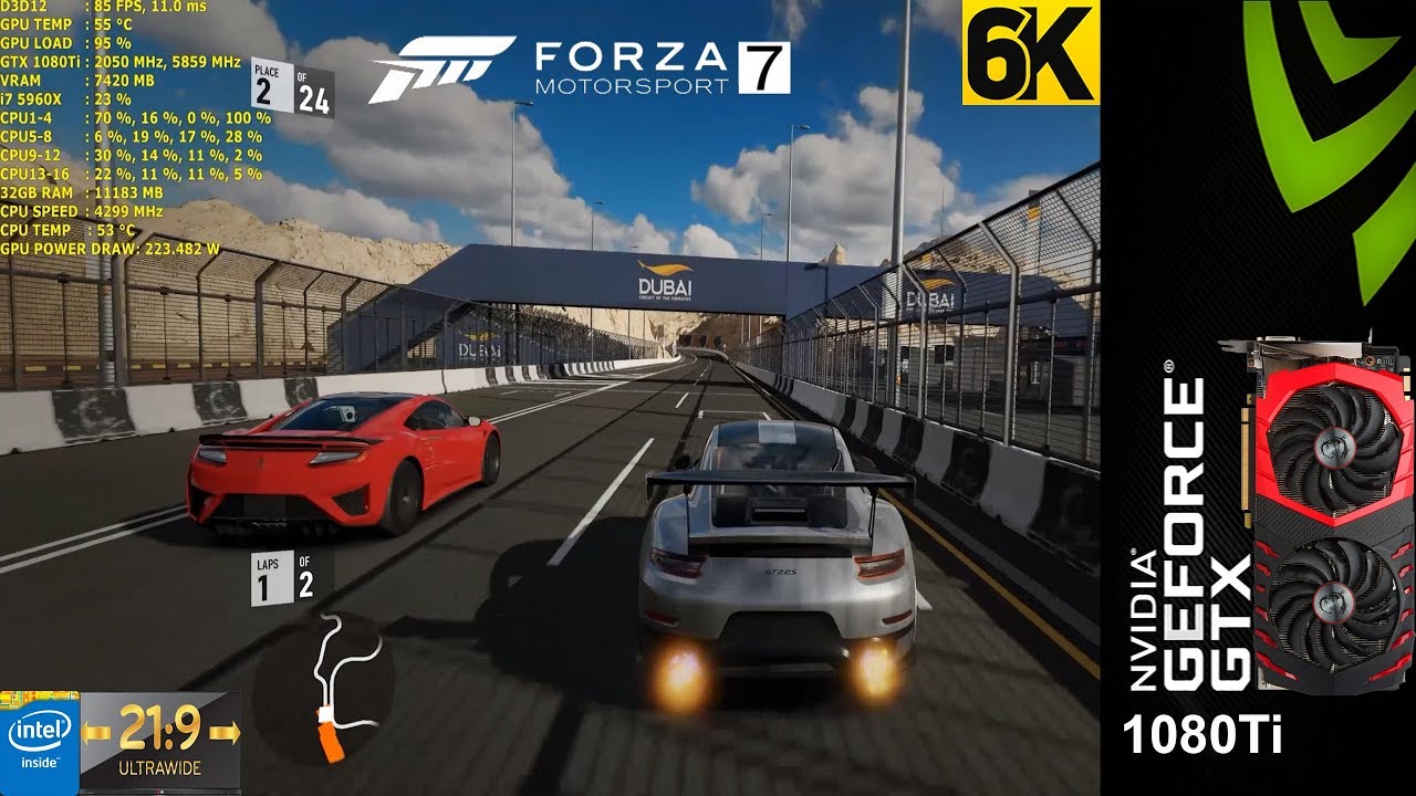 Forza MotorSport 7 Demo Ultra Settings 6880x2880 Ultra Wide 6K |GTX 1080Ti | i7 5960X 4.3GHz