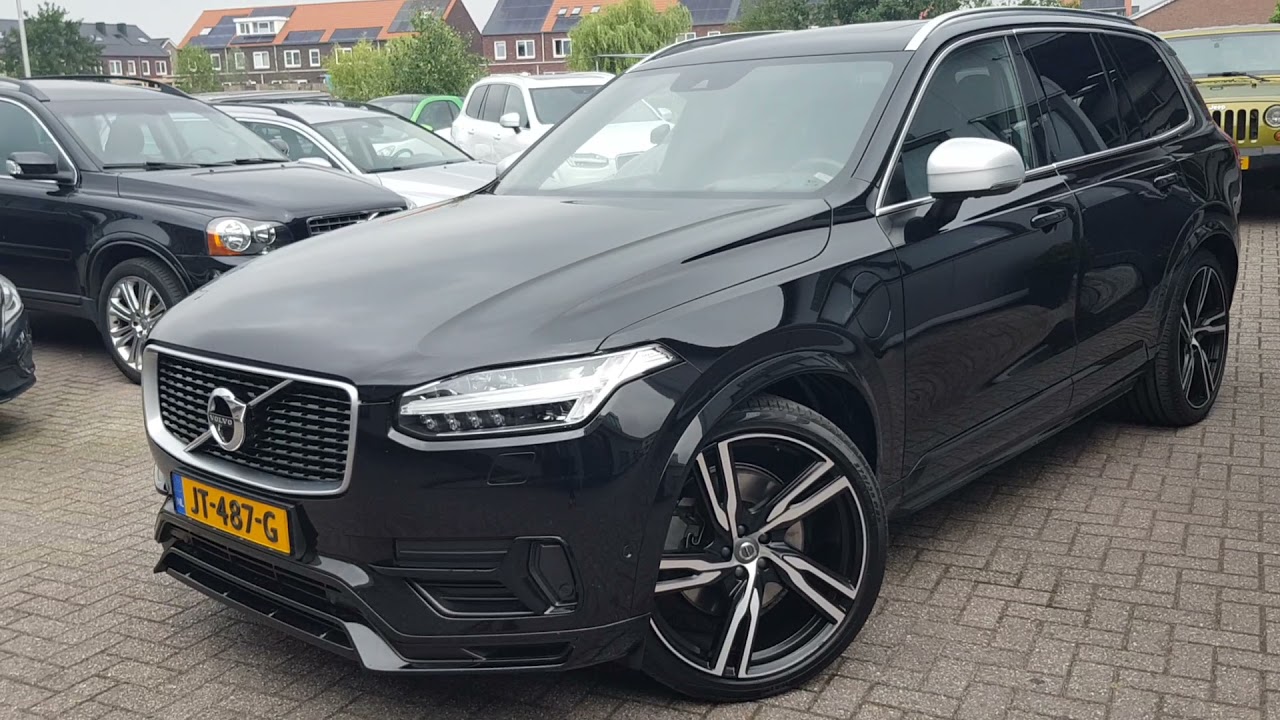 Zwarte Volvo XC90 2.0 T8 R-Design met luchtvering uit 2016 kopen?