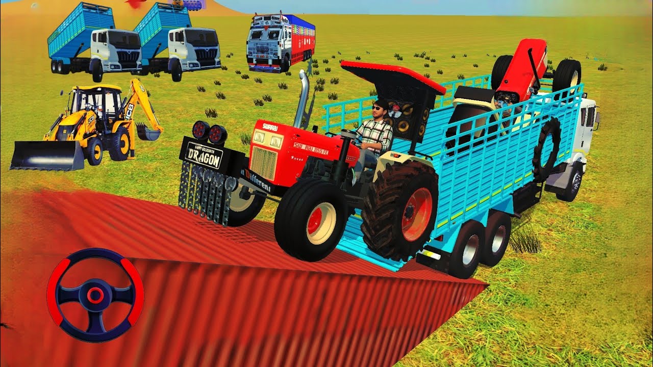 Drive tractor and Unloading truck  From Dumper in Game🔥gaming #jcb#tractor#dumper #truck#gamingvideo