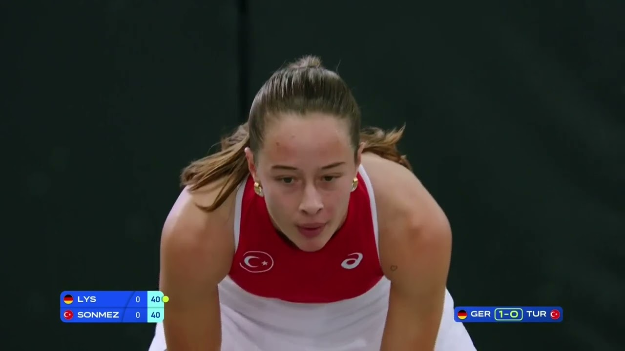 Eva Lys (GER) vs Zeynep Sonmez (TUR) // 2-6 6-4 0-6 // Billie Jean King Cup // Play-Offs