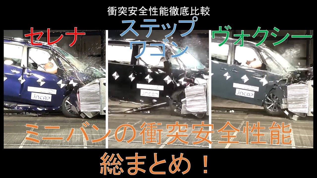 【日産セレナ(2023) vs ホンダ ステップワゴン(2022) vs トヨタ ヴォクシー(2022)】衝突安全徹底比較
