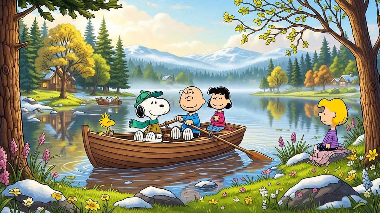 Snoopy Spring Lake Vibes 🌸 Relaxing Lofi Music for Calm & Peaceful Days