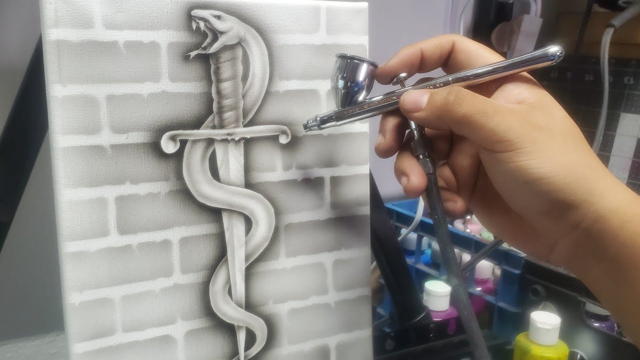 How to Airbrush #11 Snake on a Dagger