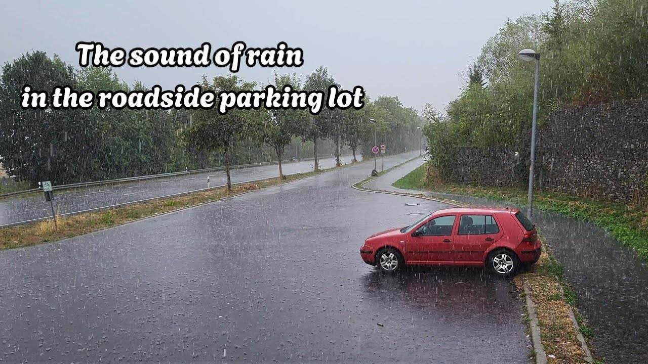 White Noise | Rain in a Roadside Parking Lot | Heavy Rain Sounds for Sleeping, Studying & Deep Focus