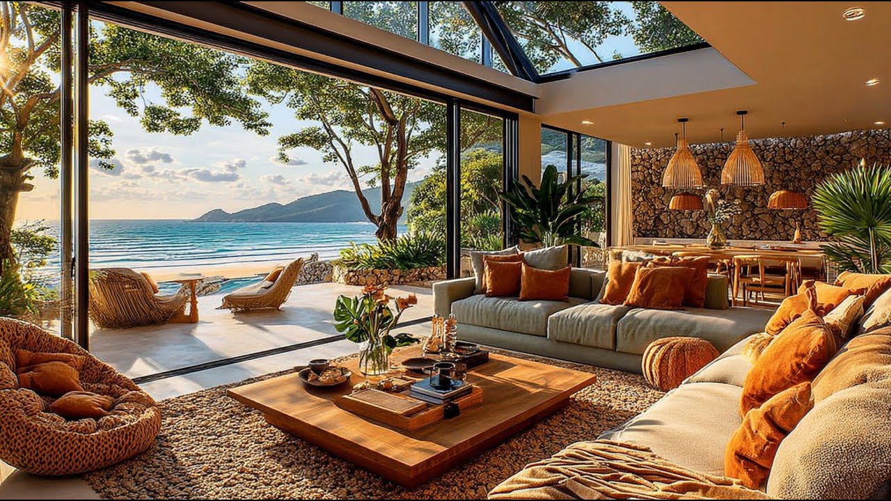 Elegant Morning Jazz by the Ocean 🌊 Luxury Beachside Ambience for Calm Focus & Relaxation