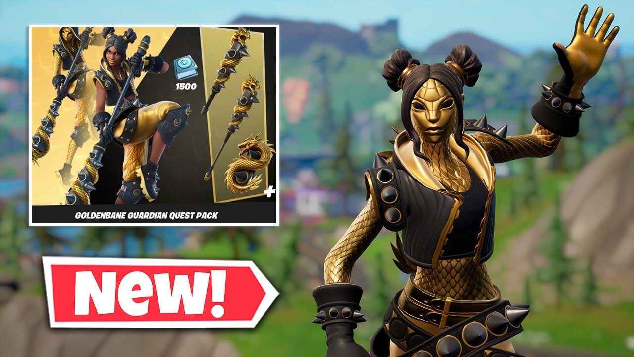 New GUARDIAN AMARA Skin Gameplay in Fortnite (Goldenbane Guardian Quest Pack)