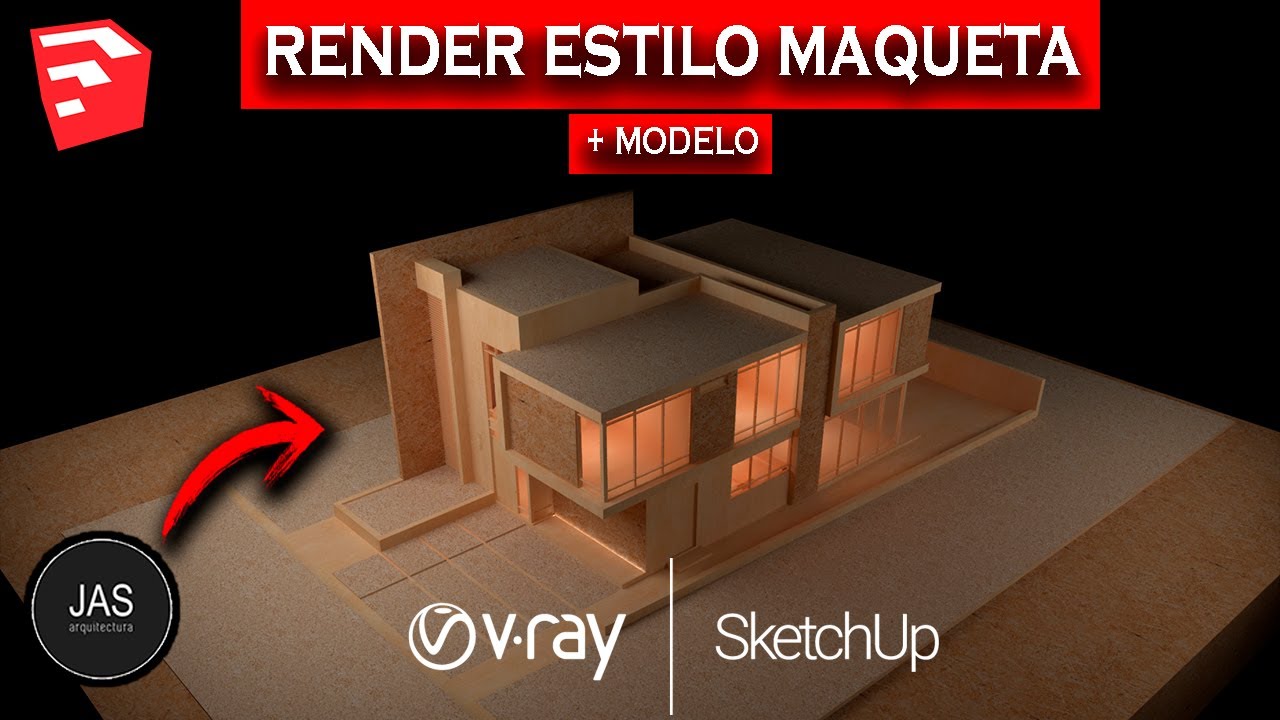 ✔️¿Cómo hacer un RENDER estilo MAQUETA? | SketchUp - V-ray | MUY FÁCIL Y RÁPIDO ✔️