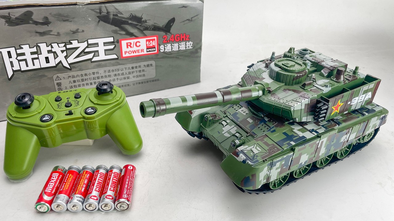Unboxing Electric RC TANK & FULL Function, Spray Battle RC Tank Toy, Attack Kong and Godzilla ASMR