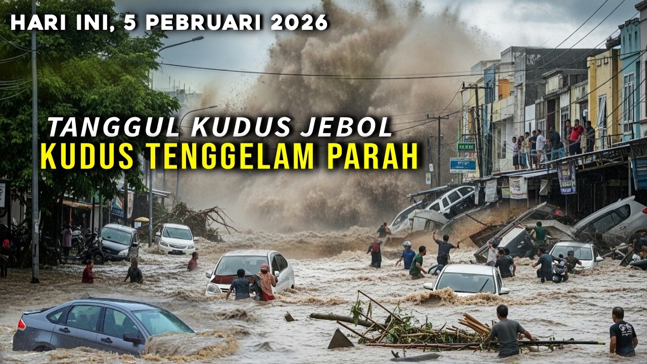 TANGGUL SUNGAI KUDUS JEBOL LAGI, 2 KECAMATAN TENGGELAM HARI INI, 5 FEBRUARI 2026, BANJIR TERPARAH