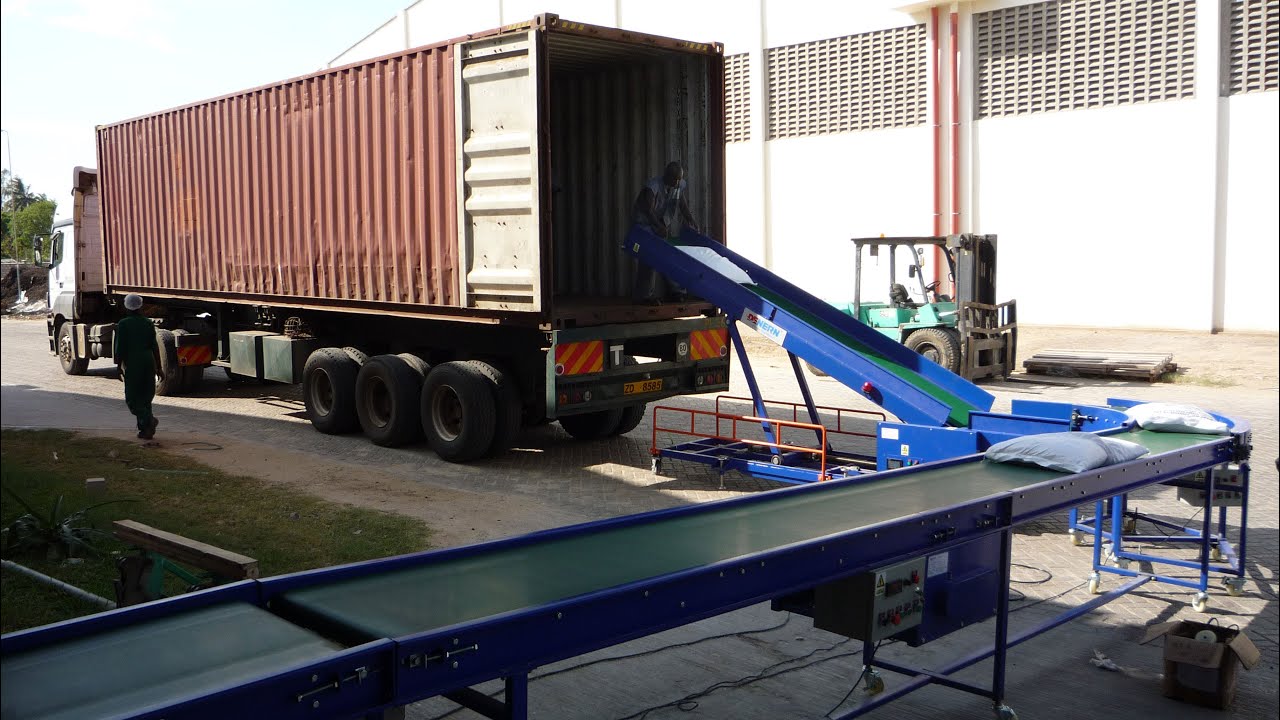 Loading unloading 50kg PP bags directly from warehouse to containers, trailers, vans, trucks