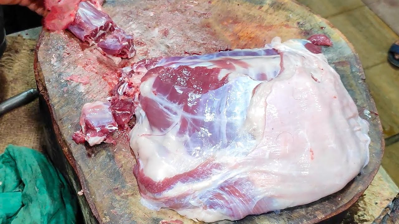 Incredible Giant Goat Mutton Cutting Skills Live In Meat Market | Amazing Mutton Cutting Skills