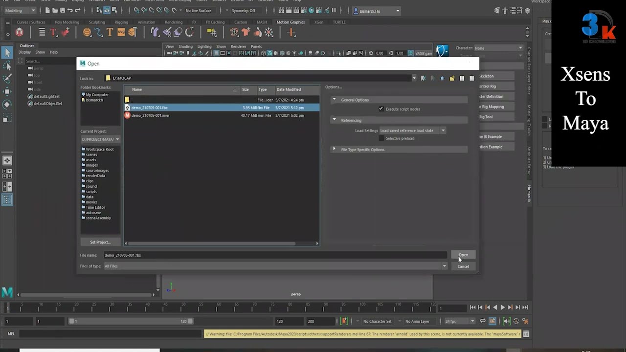 Xsens To Maya Live Capture | 3D Knowledge