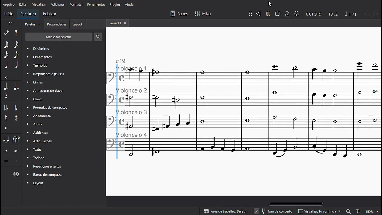 Cello quartet, based on J.S. Bach's BWV 478 