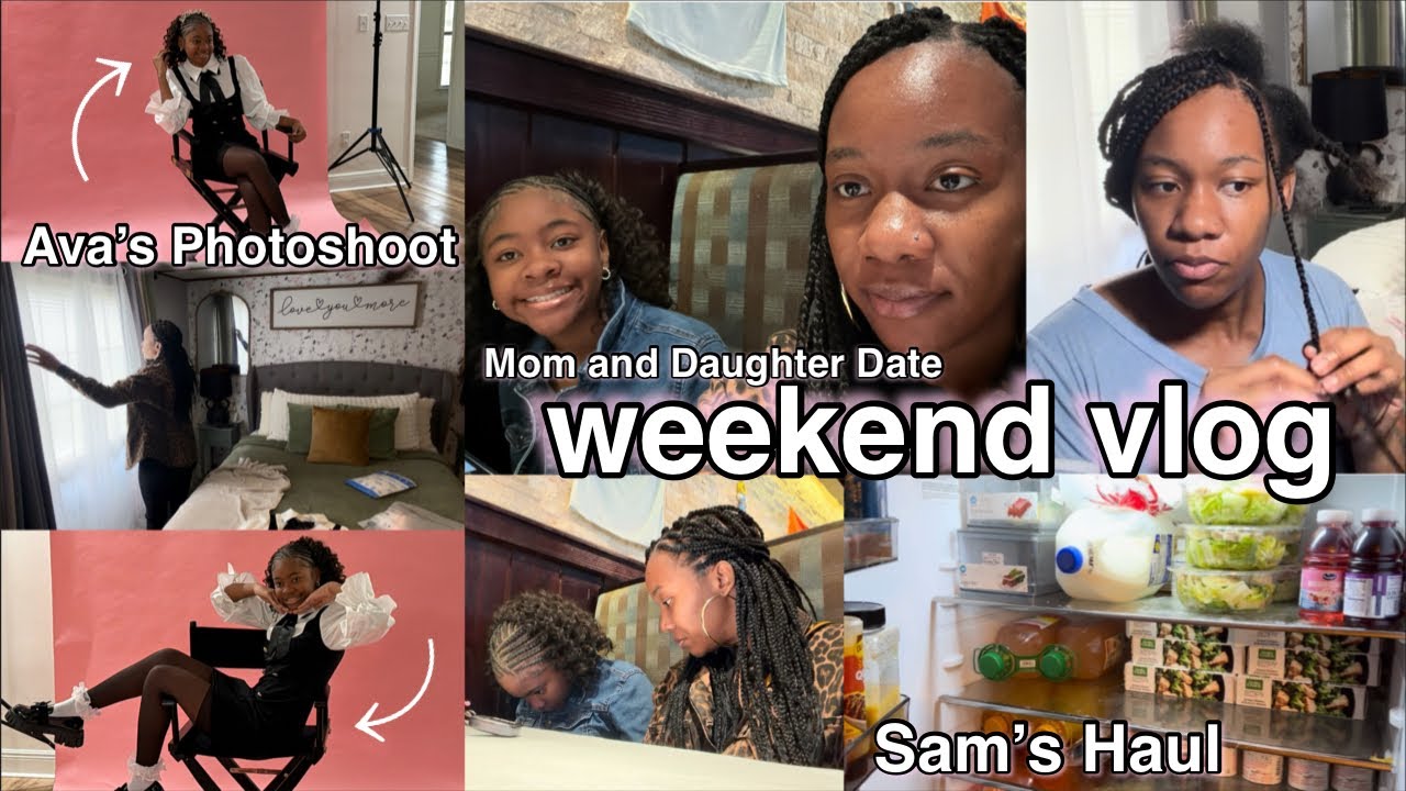Ava’s 12th birthday photoshoot+ Sam’s haul+ box braids+ lunch date with Ava+ mom of 6| CleoshaaaJ 