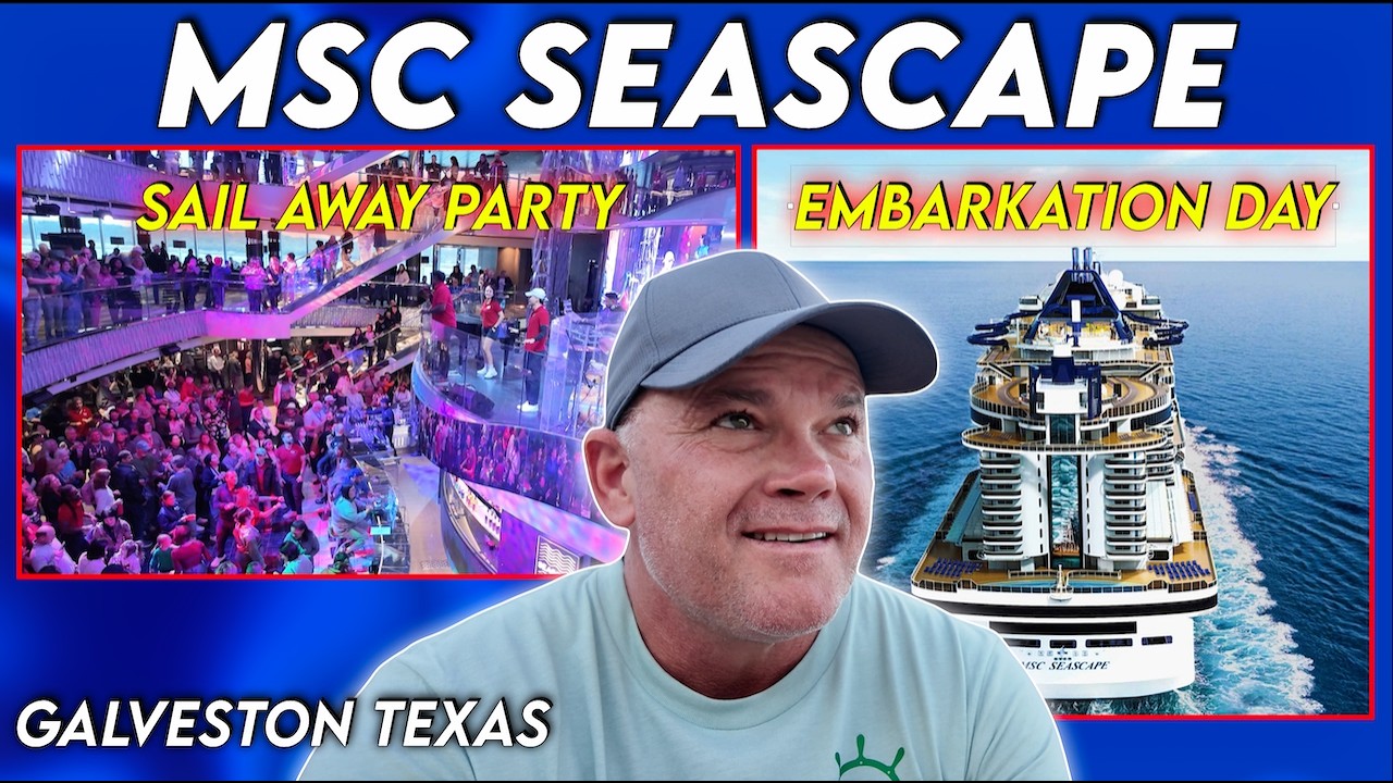 День посадки на MSC Seascape: Галвестон, Техас. Лучший и новейший лайнер? День 1, круиз по Карибс...