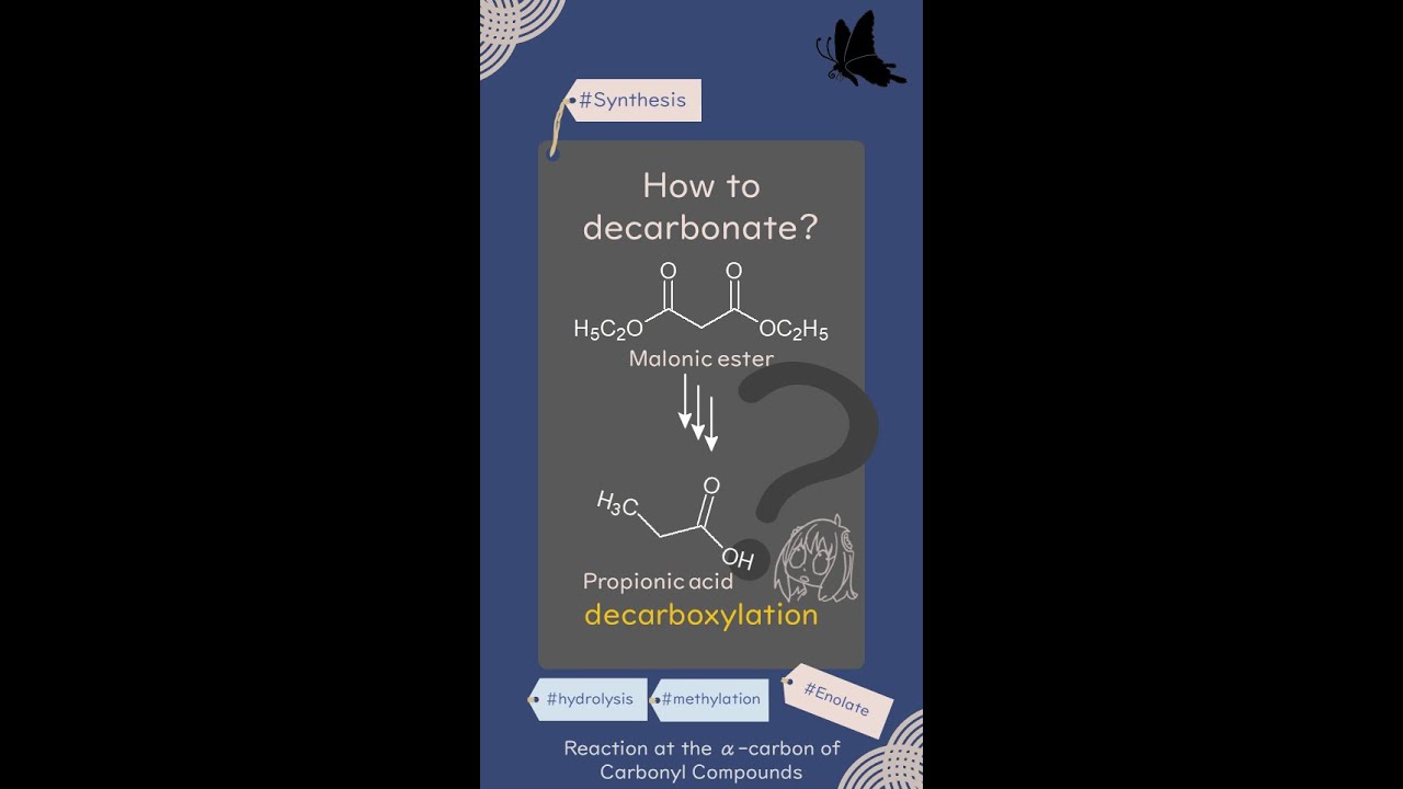Decarboxylation 1: Synthesis of a carboxylic acid using diethyl malonate as the starting material.