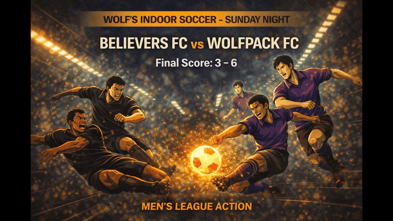 Wolfpack FC Dominate Believers FC 6-3 🔥 | Wolf's Indoor Soccer Sunday Night Men’s League