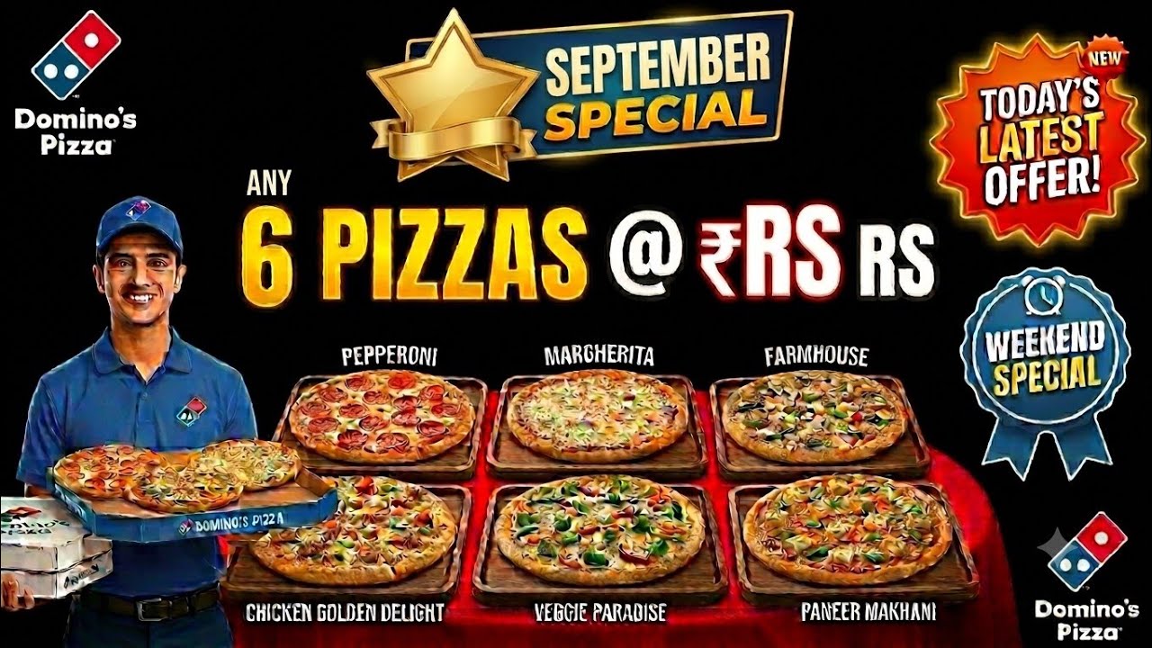 6 DOMINOS PIZZA in ₹00 मे😋|dominos coupon code today|Domino's Pizza offer|dominos pizza offers today
