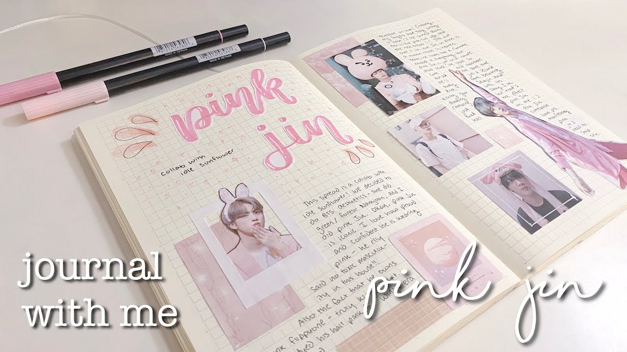 kpop journal with me | pink jin 💗 [ collab with idle sunflower ]