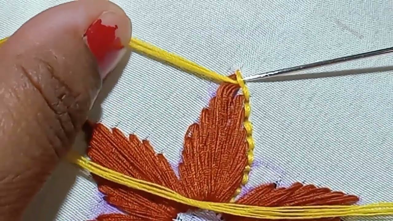 Trellis stitch flower design | hand embroidery florar flower design needle work#vanduscorner#design