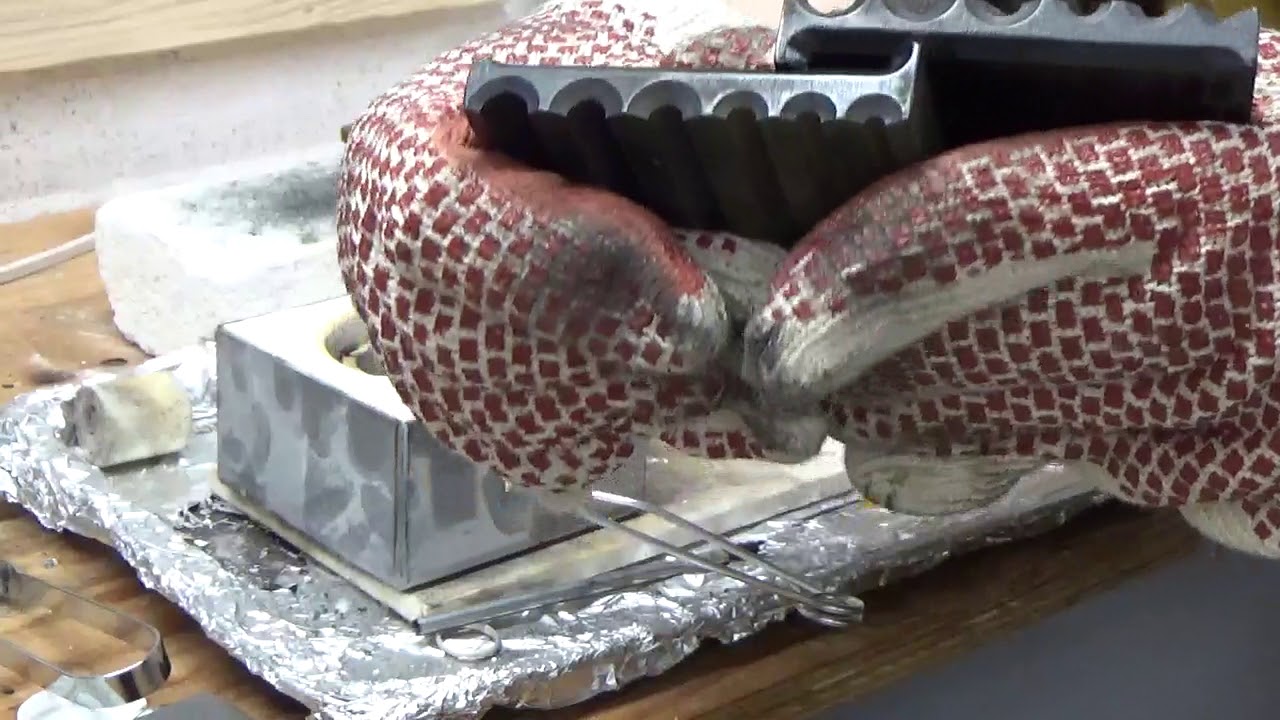 Casting a silver Ingot